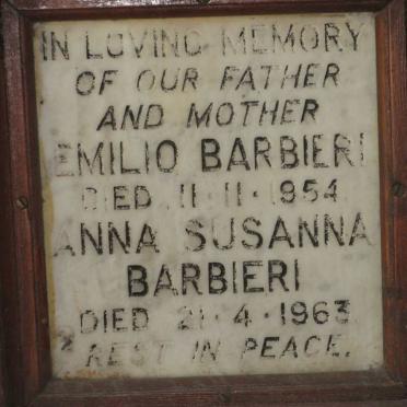 BARBIERI Emilio -1954 &amp; Anna Susanna -1963