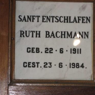 BACHMANN Ruth 1911-1984