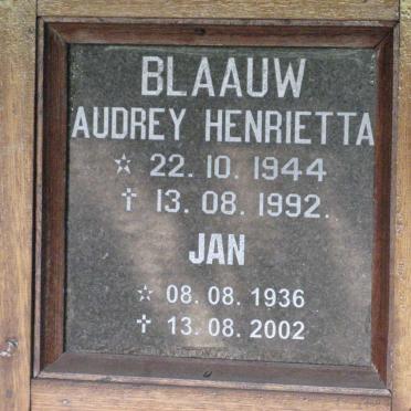 BLAAUW Jan 1936-2002 &amp; Audrey Henrietta 1944-1992