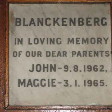 BLANCKENBERG John -1962 &amp; Maggie -1965