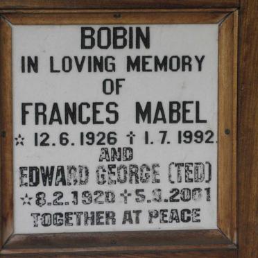 BOBIN Edward George 1920-2001 &amp; Frances Mabel 1926-1992
