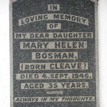 BOSMAN Mary Helen nee CLEAVE -1946