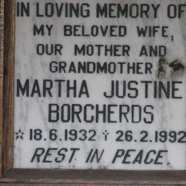 BORCHERDS Martha Justine 1932-1992