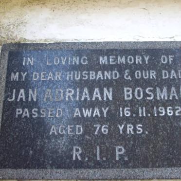 BOSMAN Jan Adriaan -1962