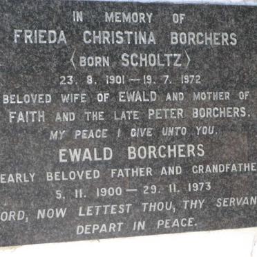 BORCHERS Ewald 1900-1973 &amp; Frieda Christina SCHOLTZ 1901-1972