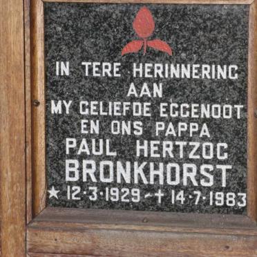 BRONKHORST Paul Hertzog 1929-1983