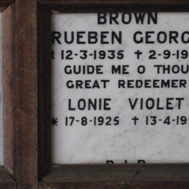 BROWN Lonie Violet 1925-1994 :: BROWN Rueben George 1935-1990