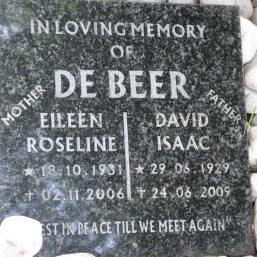 BEER David Isaac, de 1929-2009 &amp; Eileen Roseline 1931-2006
