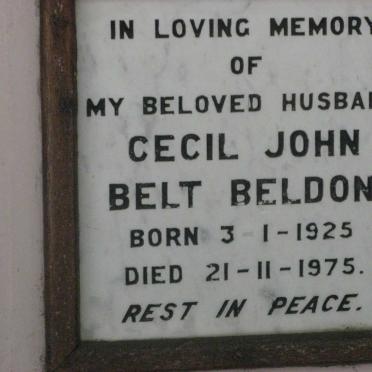 BELDON Cecil John Belt 1925-1975