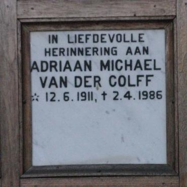 COLFF Adriaan Michael, van der 1911-1986