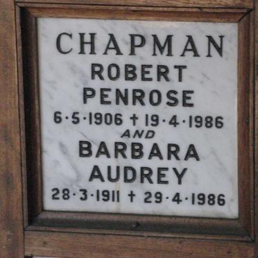 CHAPMAN Robert Penrose 1906-1986 &amp; Barbara Audrey 1911-1986