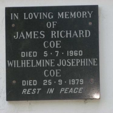 COE James Richard -1960 &amp; Wilhelmine Josephine -1979