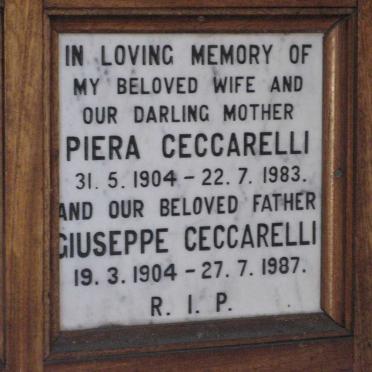 CECCARELLI Giuseppe 1904-1987 &amp; Piera 1904-1983