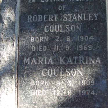 COULSON Robert Stanley 1904-1969 &amp; Maria Katrina 1909-1974