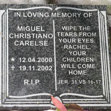 CARELSE Miguel Christiano 2000-2002