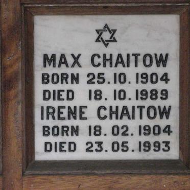 CHAITOW Max 1904-1989 &amp; Irene 1904-1993