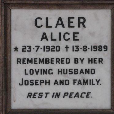 CLAER Alice 1920-1989