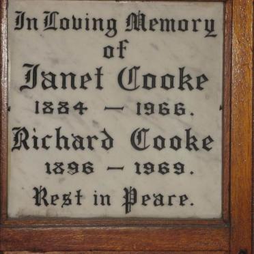 COOKE Richard 1896-1969 &amp; Janet 1884-1966