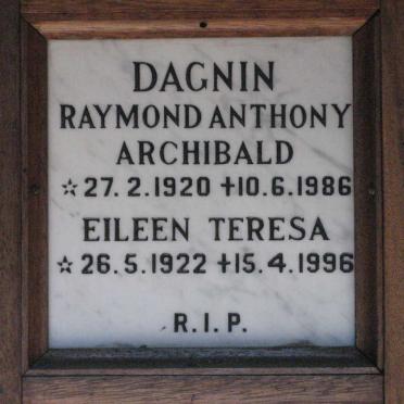 DAGNIN Raymond Anthony Archibald 1920-1986 &amp; Eileen Theresa 1922-1996