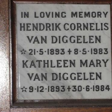 DIGGELEN Hendrik Cornelis, van 1893-1983 &amp; Kathleen Mary 1893-1984