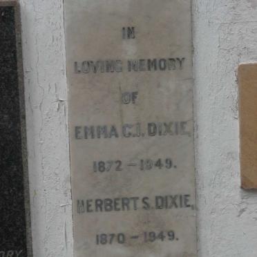 DIXIE Herbert S. 1870-1949 &amp; Emma C.I. 1872-1949