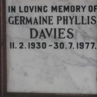 DAVIES Germaine Phyllis 1930-1977