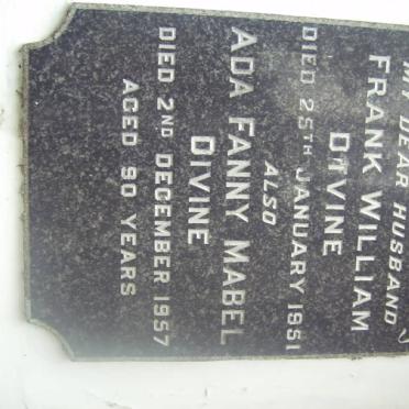 DIVINE Frank William -1951 &amp; Ada Fanny Mabel -1957