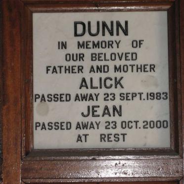 DUNN Alick -1983 &amp; Jean -2000