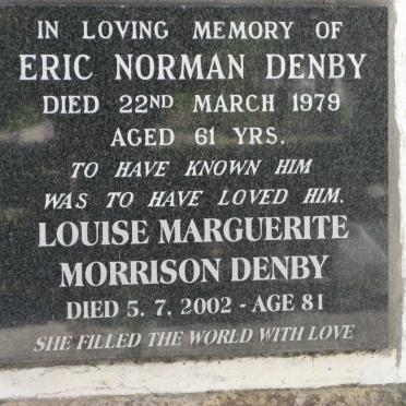 DENBY Eric Norman -1979 &amp; Louise Marguerite Morrison -2002