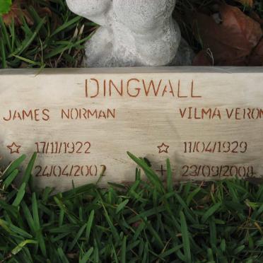DINGWALL James Norman 1922-2002 &amp; Vilma Veronica 1929-2008