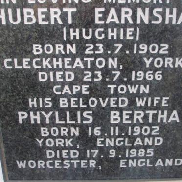 EARNSHAW Hubert 1902-1966 &amp; Phyllis Bertha 1902-1985