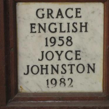 ENGLISH Grace -1958 :: JOHNSTON Joyce -1982