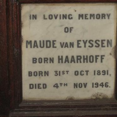 EYSSEN Maude, van nee HAARHOFF 1891-1946