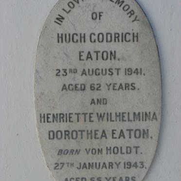 EATON Hugh Godrich -1941 &amp; Henriette Wilhelmina Dorothea VON HOLDT -1943