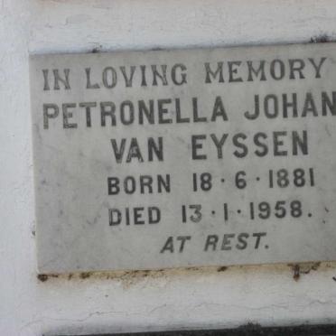 EYSSEN Petronella Johanna, van 1881-1958