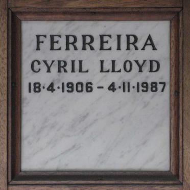 FERREIRA Cyril Lloyd 1906-1987
