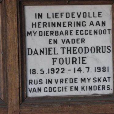FOURIE Daniel Theodorus 1922-1981