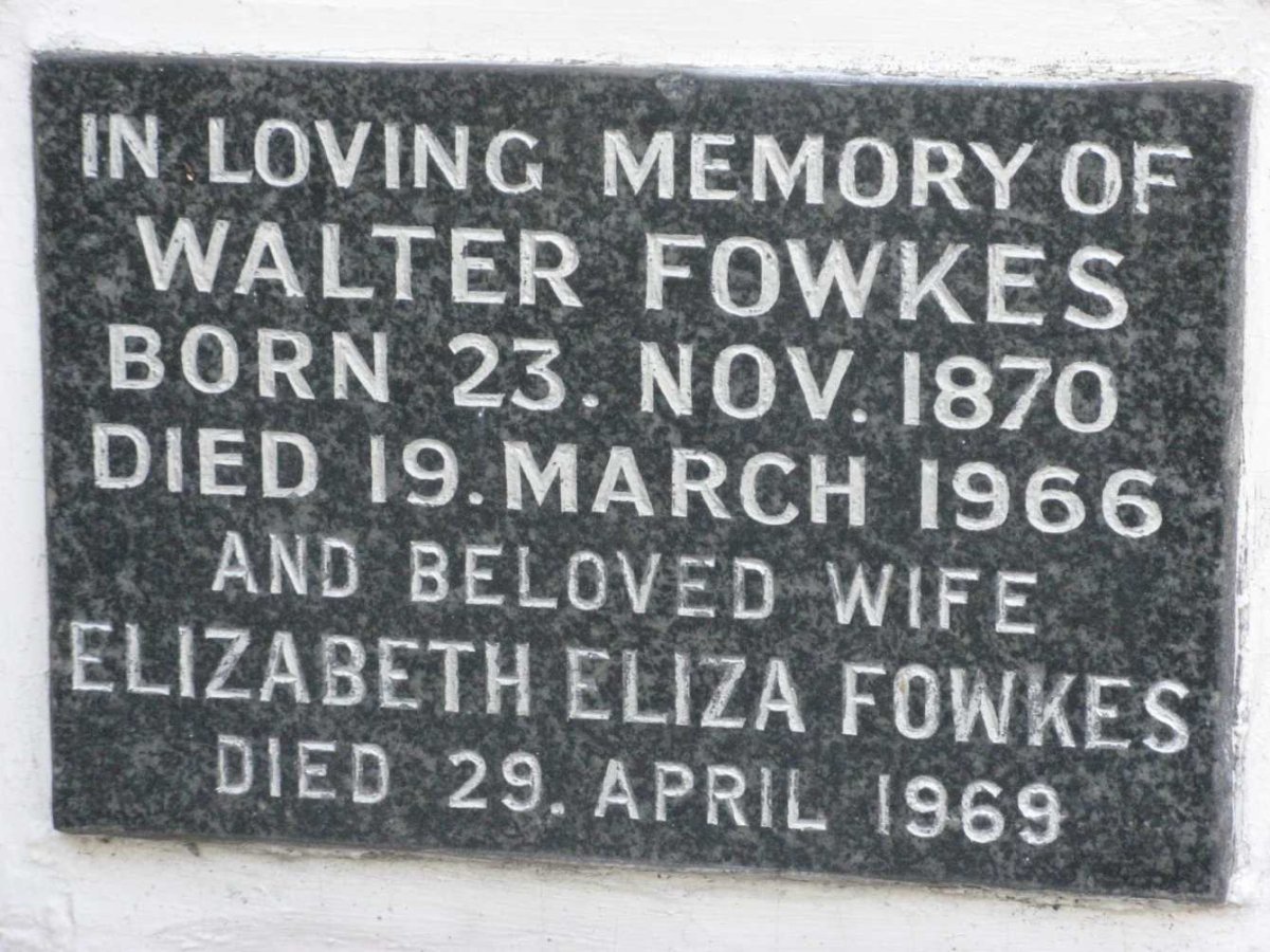 FOWKES Walter 1870-1966 &amp; Elizabeth Eliza -1969