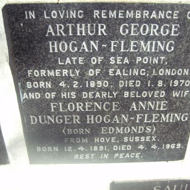 FLEMING Arthur George, HOGAN-1890-1970 &amp; Florence Annie Dunger EDMONDS 1891-1969