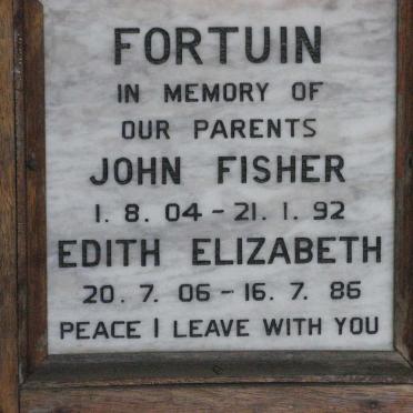 FORTUIN John Fisher 1904-1992 &amp; Edith Elizabeth 1906-1986