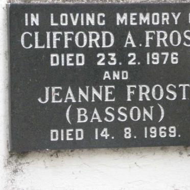 FROST Clifford A. -1976 &amp; Jeanne BASSON  -1969