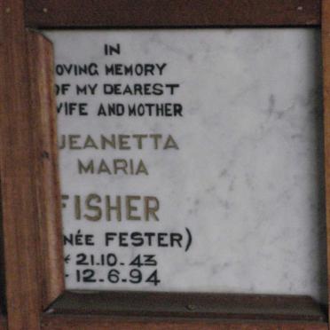 FISHER Jeanetta Maria nee FESTER 1943-1994