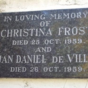FROST Christina -1959 :: DE VILLE Jan Daniel -1959