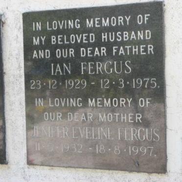 FERGUS Ian 1929-1975 &amp; Jenifer Eveline 1932-1997