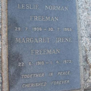 FREEMAN Leslie Norman 1906-1968 &amp; Margaret Irene 1910-1972