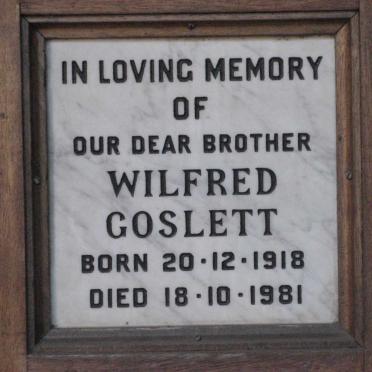 GOSLETT Wilfred 1918-1981