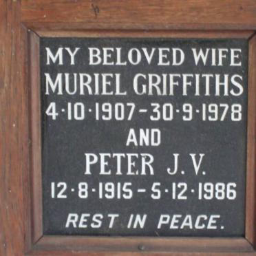 GRIFFITHS Peter J.V. 1915-1986 &amp; Muriel 1907-1978