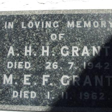 GRANT A.H.H. -1942 &amp; M.E.F. -1962