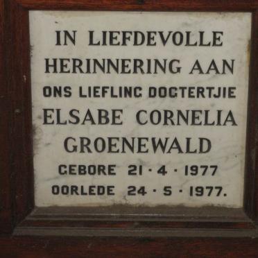 GROENEWALD Elsabe Cornelia 1977-1977