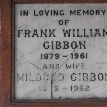 GIBBON Frank William 1879-1961 &amp; Mildred 1878-1962